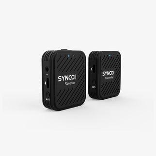 The SYNCO G1(A1) wireless clip on microphone comes with a USB-C charging port on the left side.