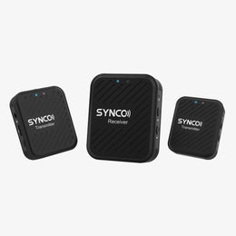 The SYNCO G1A2 wireless stereo microphone includes 1 receiver and 2 transmitters.