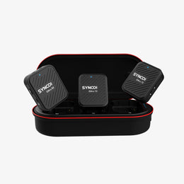 The transmitter and receiver of the SYNCO G1 Pro wireless tie clip microphone automatically pair and power on when removed from the charging case.