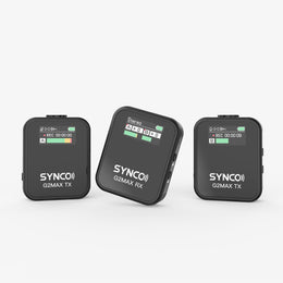 The SYNCO G2 Max wireless microphones for video consist of one or two transmitters and a receiver with magnet pieces that can be easily mounted on clothing or placed covertly.