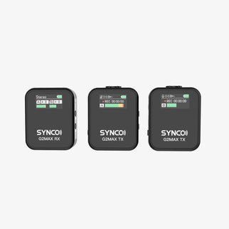 The SYNCO G2 Max is equipped with a TFT screen for easy monitoring of the status of each unit track.
