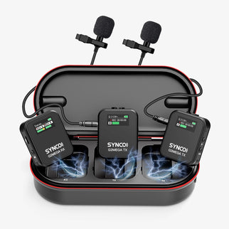 The SYNCO G2 Mega has a built-in rechargeable Li-ion battery for up to 8 hours of continuous operation.