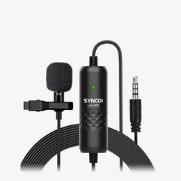 The LED on the front of the SYNCO S6E collar microphone indicates the operating status.