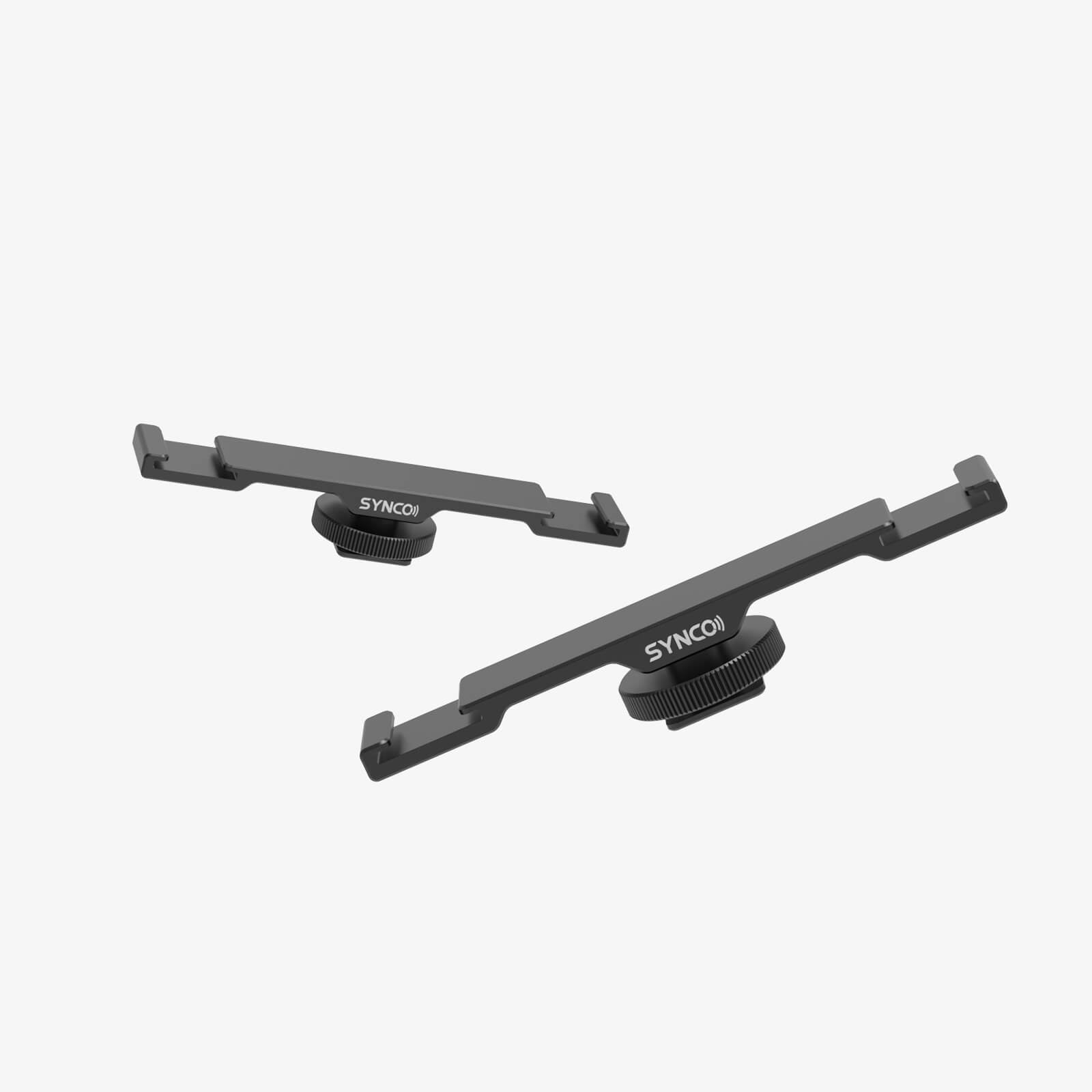 The SYNCO SM5 cold shoe extension features a dual cold shoe bracket design that allows two devices to be installed simultaneously.