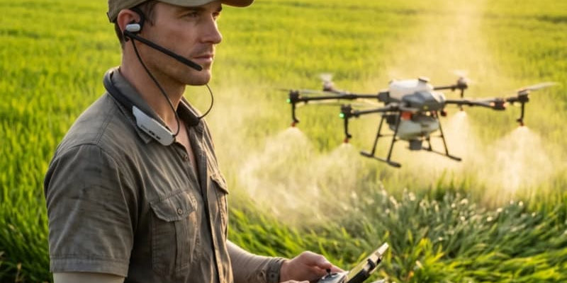 How agriculture UAV drone wireless intercom is used in farming