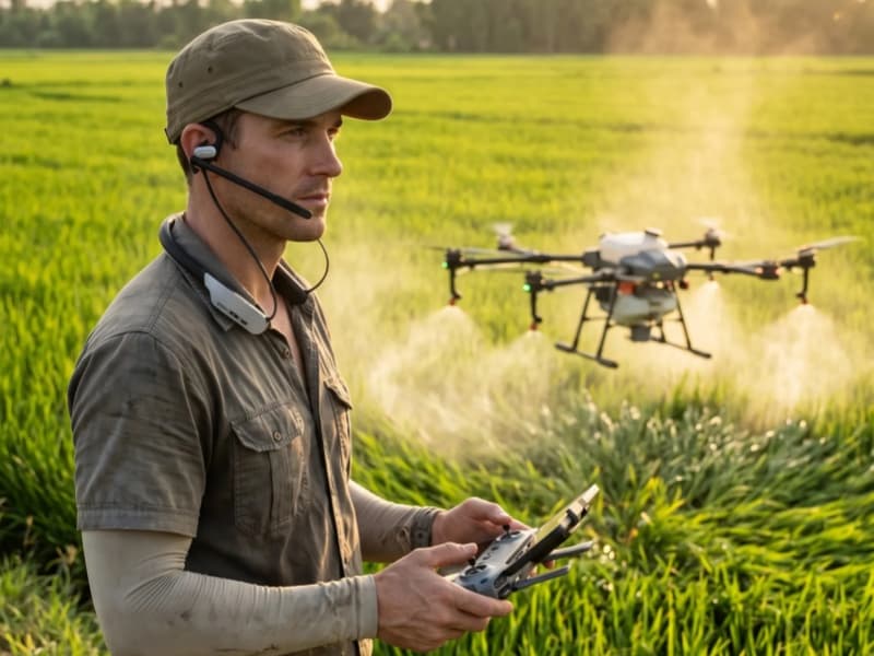 How agriculture UAV drone wireless intercom is used in farming