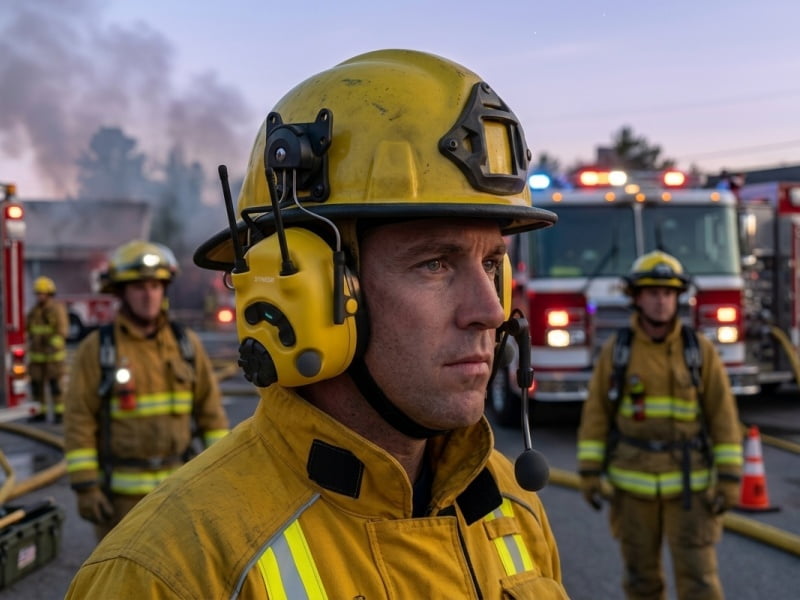 How do firefighters communicate in a fire?