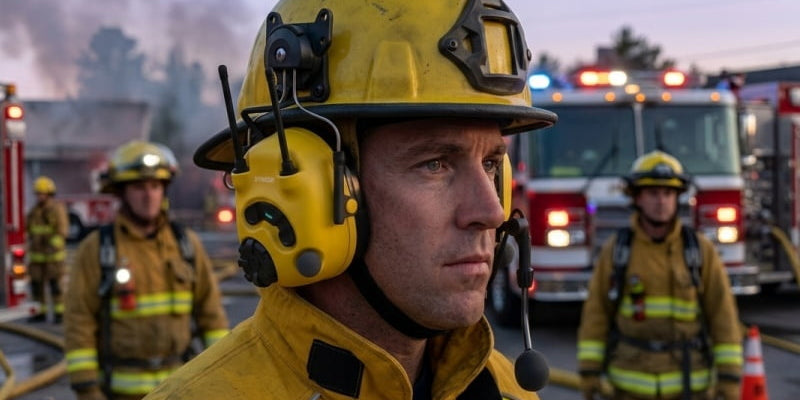 How do firefighters communicate in a fire?