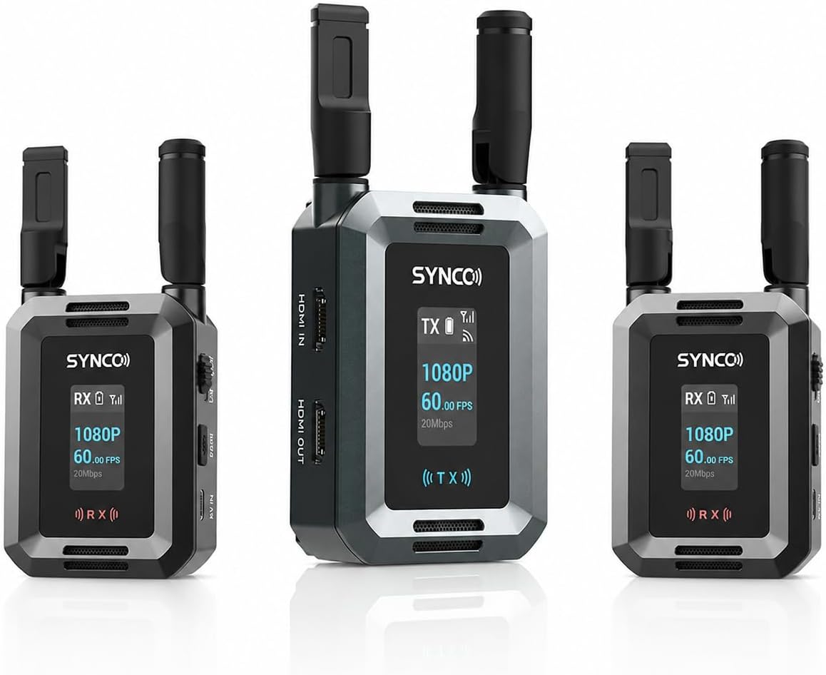 Mini micrófono inalámbrico magnético SYNCO G4, 3 opciones de uso, estuche de carga para 40 h de uso total, alcance de transmisión de 300 m, efectos de luz RGB controlables