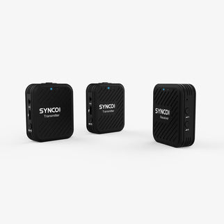 The SYNCO G1A2 receiver has two buttons on the right side to adjust the gain effect of the A/B channels.