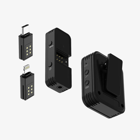 SYNCO G1T & G1L mini microphone wireless has two buttons on the right side for adjustment.
