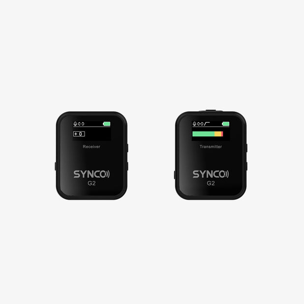 The SYNCO G2(A1) is equipped with a true-color TFT display for real-time monitoring of recording mode, battery status and volume level.