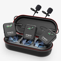 The SYNCO G2 Mega wireless microphone for filming comes with a charging case that provides two additional charges.