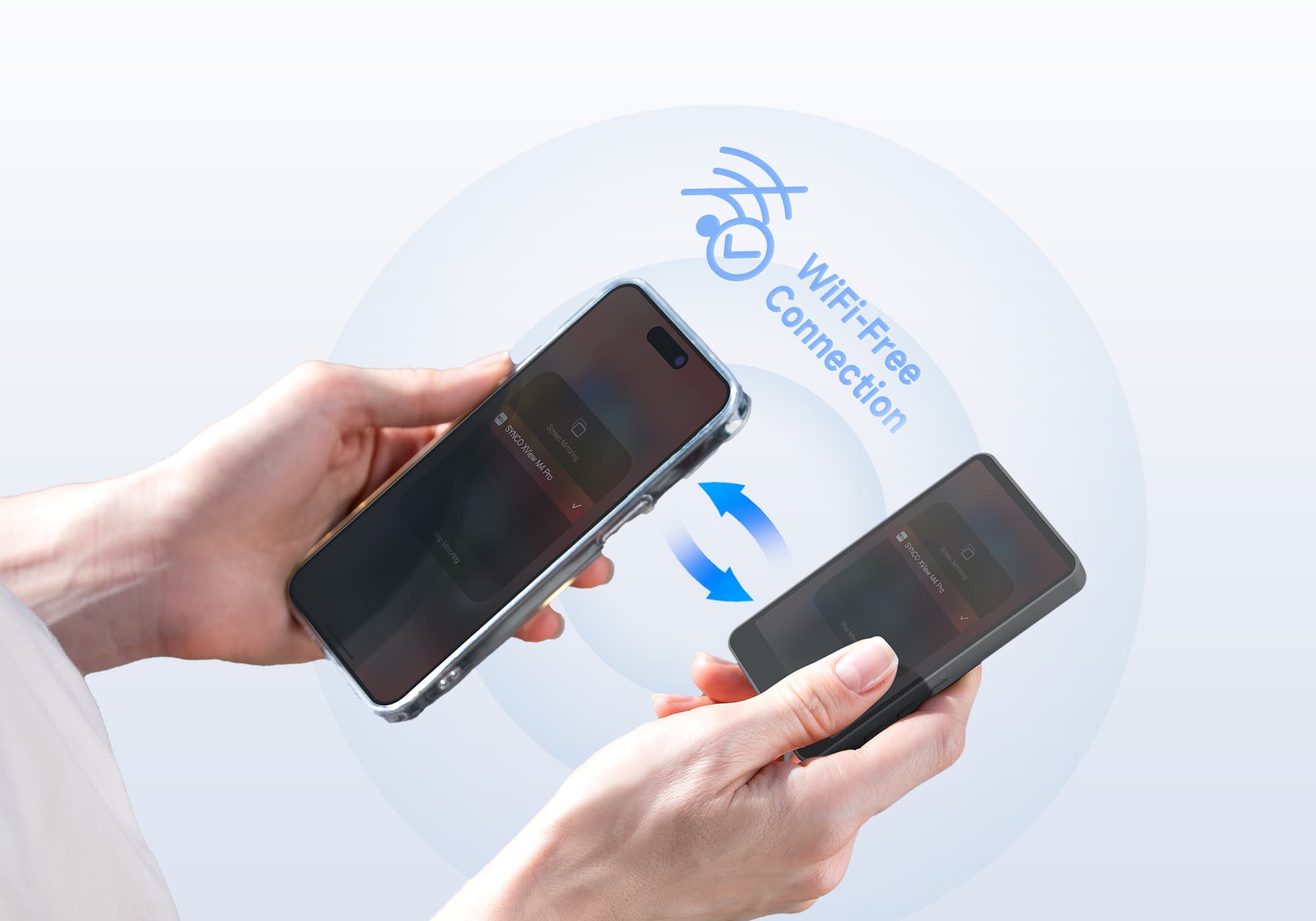 The M4 Touch screen monitor for phone offers a WiFi-Free connection.