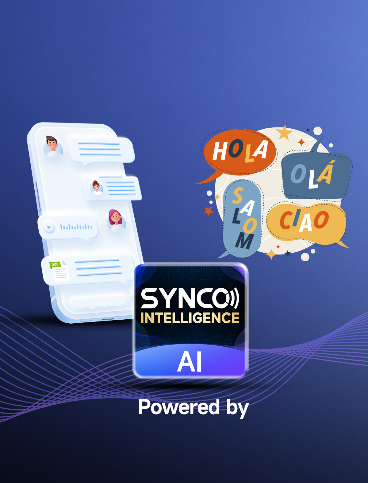SYNCO AI app with professional audio