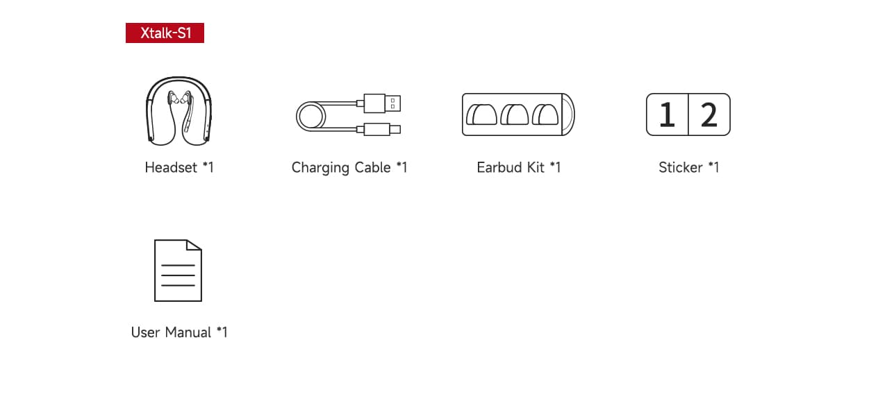 SYNCO Xtalk S in-ear intercom headset one-set package