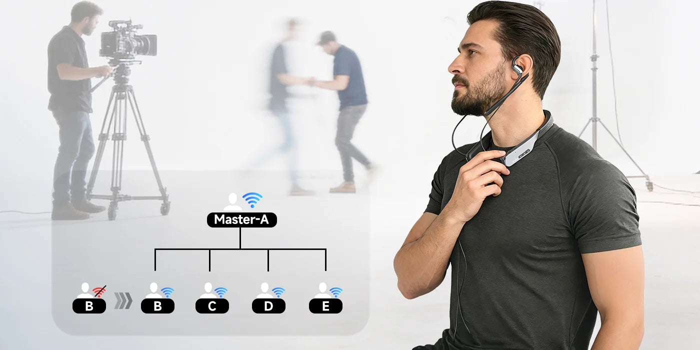 The Xtalk S automatically reconnects users who leave and rejoin the communication range.