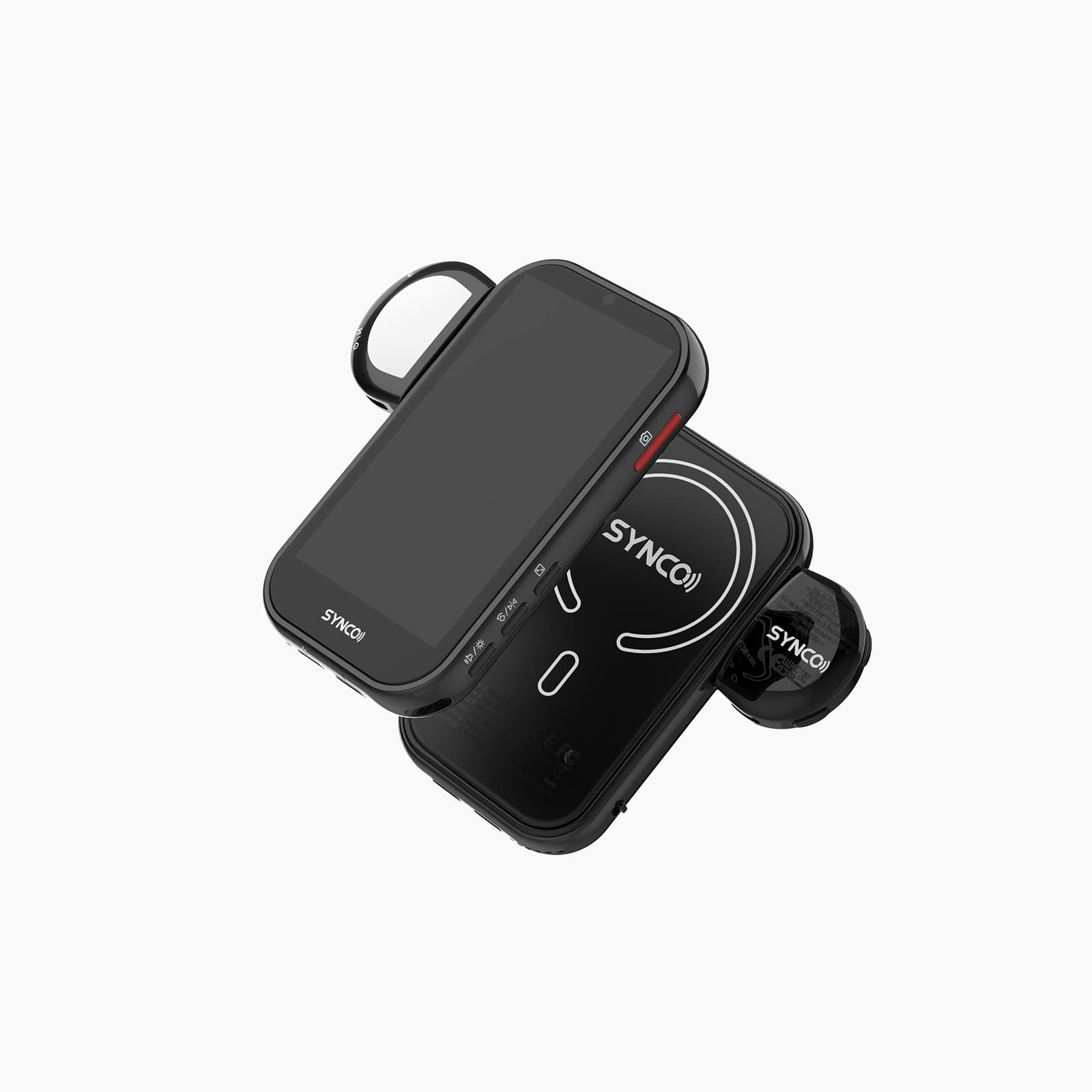 SYNCO XView M4 AI showing the screen and control buttons