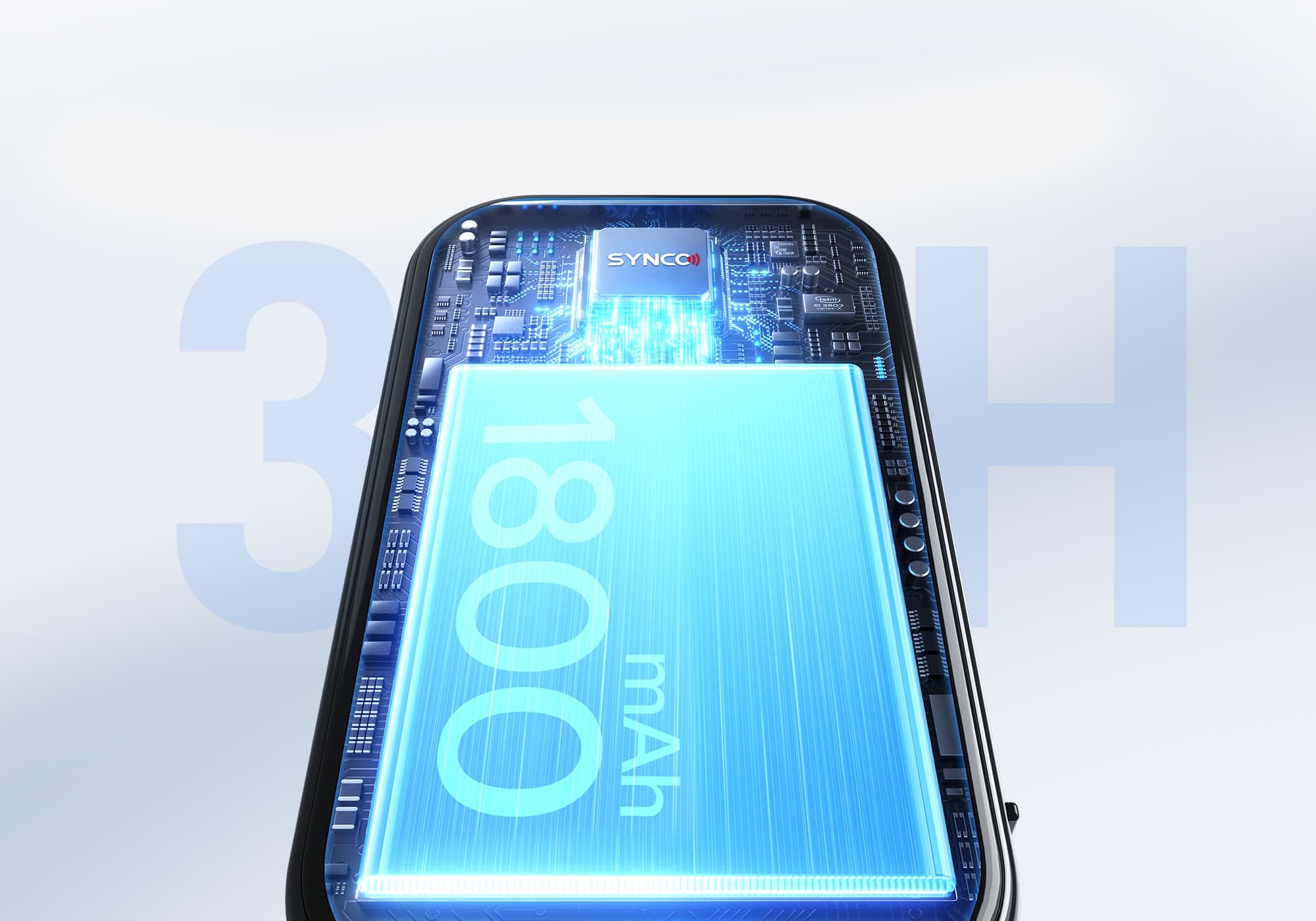 The M4 AI smart phone monitor has a 1800mAh battery that lasts up to 3 hours.