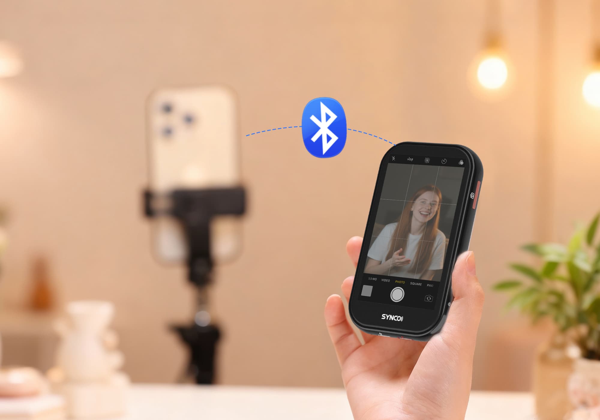 The M4 AI has a Bluetooth shutter for remote control of your phone camera.