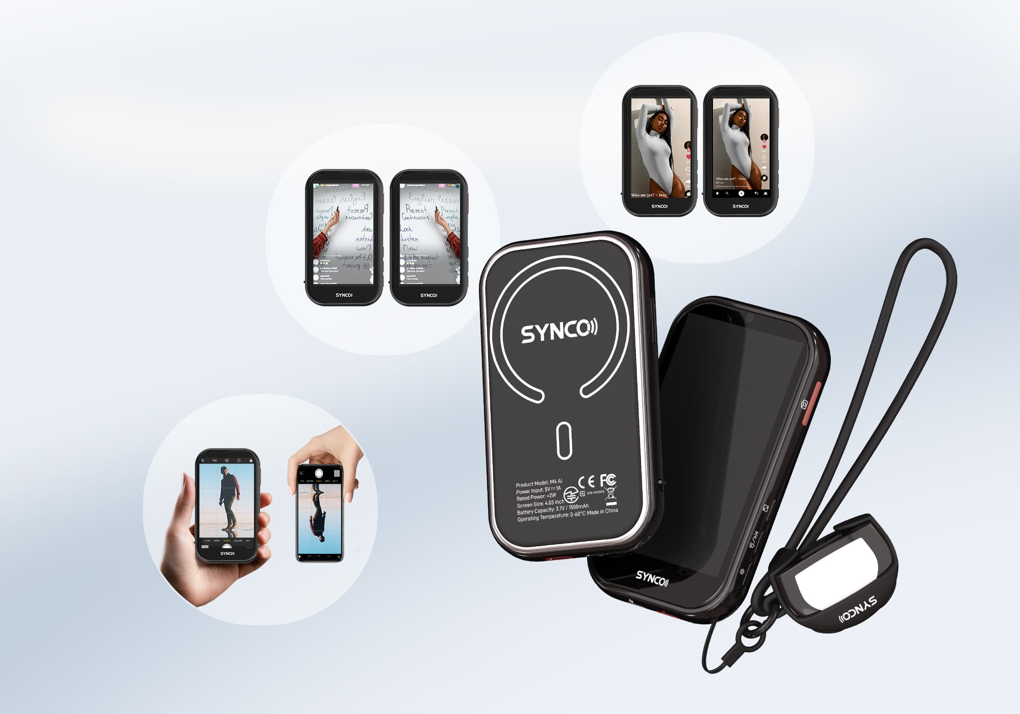 The M4 AI offers various display settings such as screen flipping, mirroring, and size adjustment.