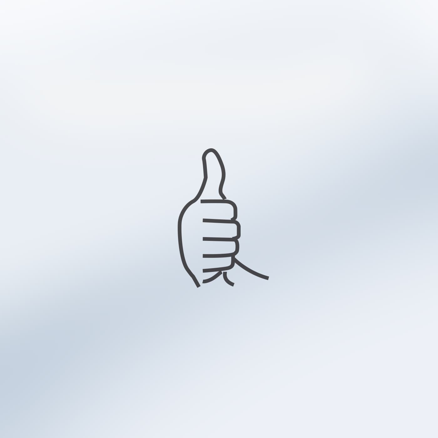 One hand thumbs-up gesture for liking videos, photos, and posts on the M4 AI
