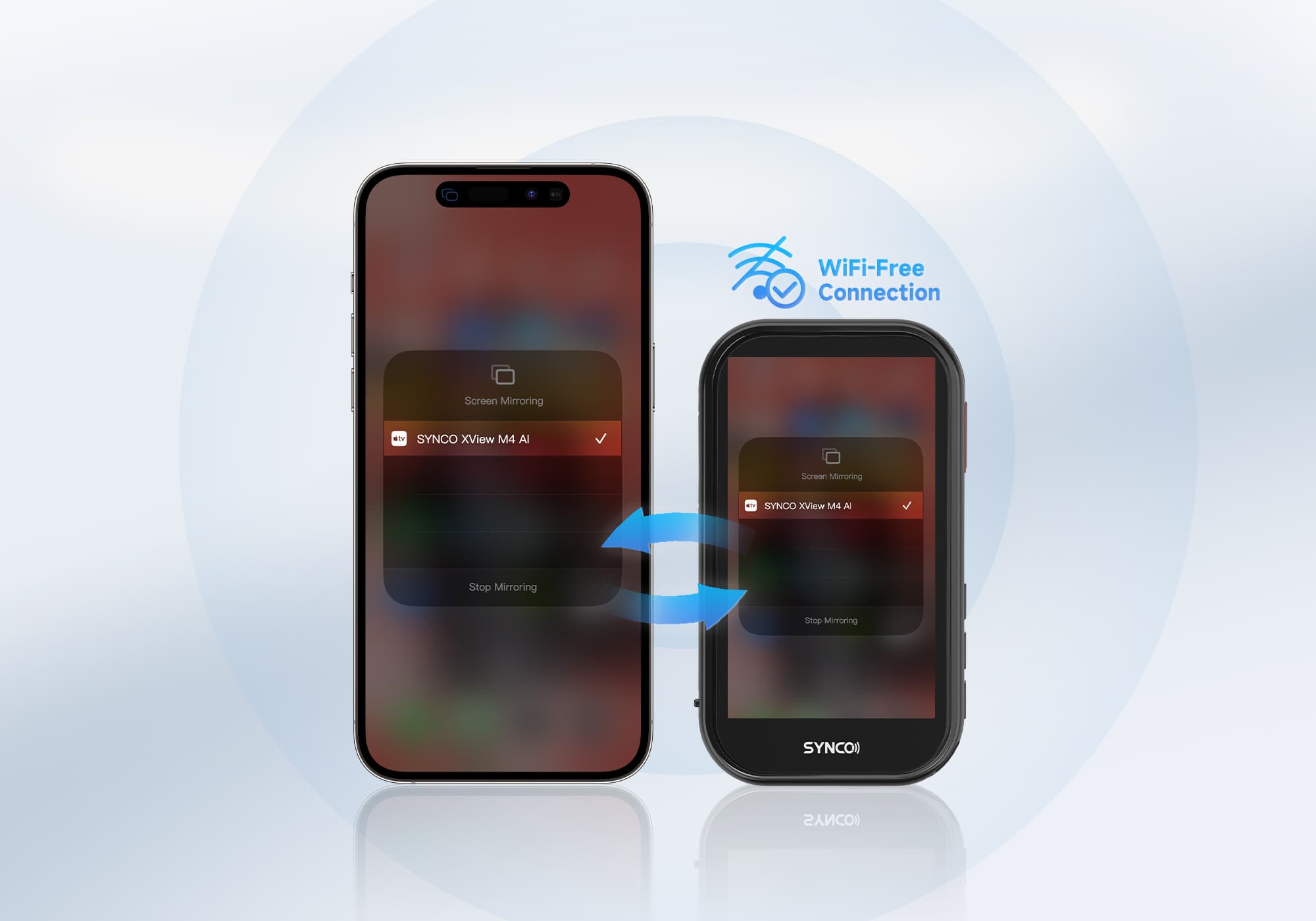 The SYNCO wireless smart monitor directly to your phone, no Wi-Fi required.