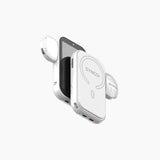 A white magnetic selfie light attached on the side of the SYNCO XView M4 AI