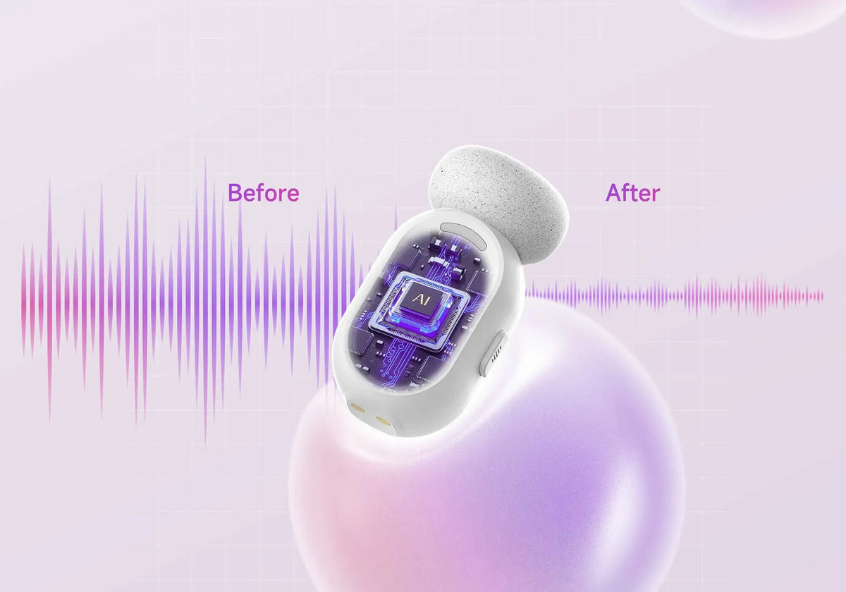 The SYNCО Smic AI smart wireless microphone has AI-powered noise cancellation to filter ambient sounds.