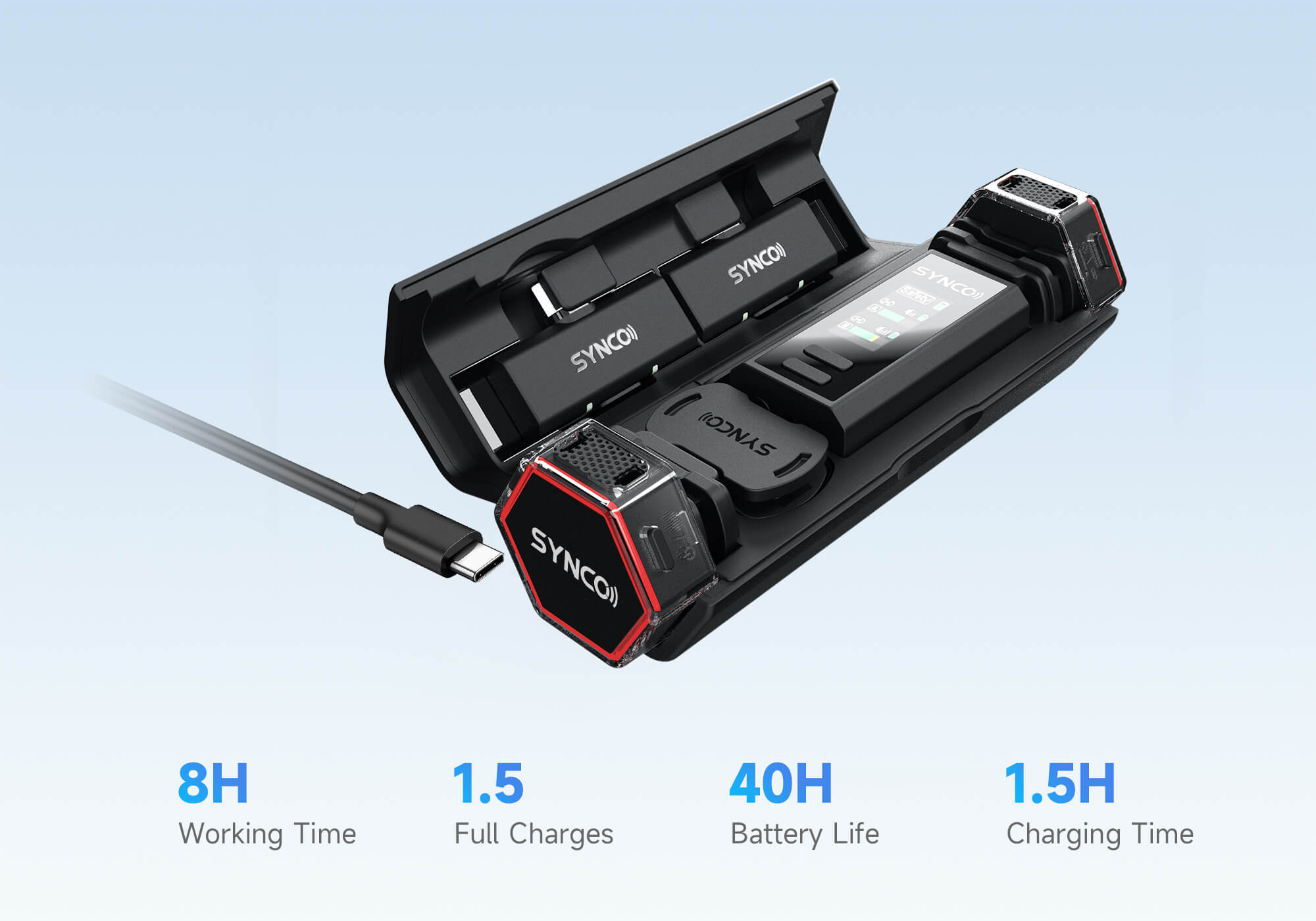 Extendable battery life of SYNCO G4 mini wireless microphone