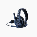 SYNCO Xtalk Master full-duplex wireless intercom headsets have dual antennas and four buttons.