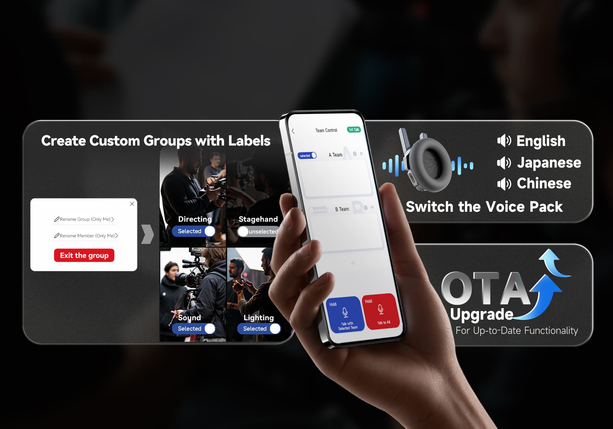 Control and upgrade the SYNCO Xtalk Master&nbsp;full-duplex wireless headset communication&nbsp;with the SYNCO Audio app
