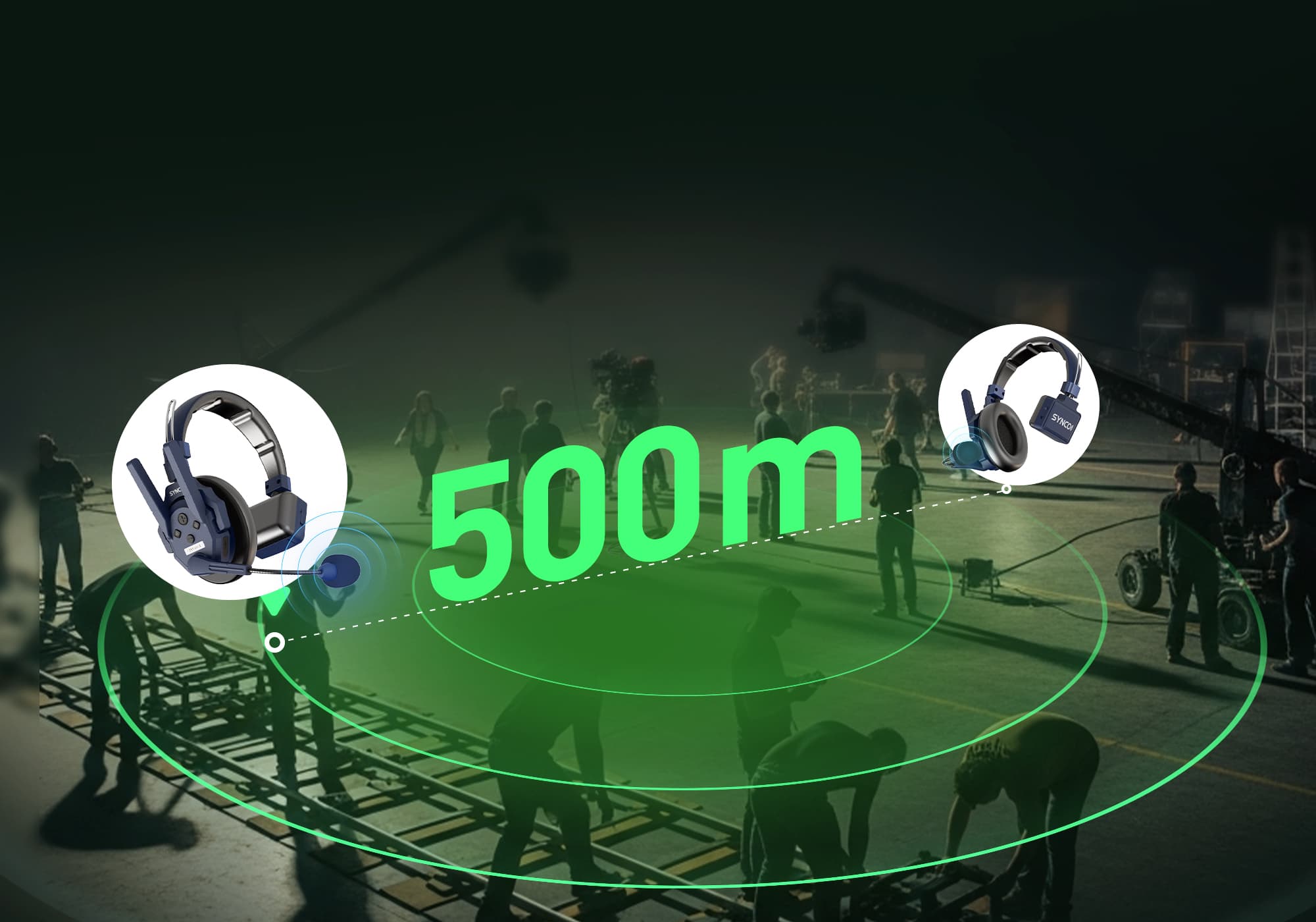 SYNCO Xtalk Master headsets&nbsp;have a wireless 500-meter range.