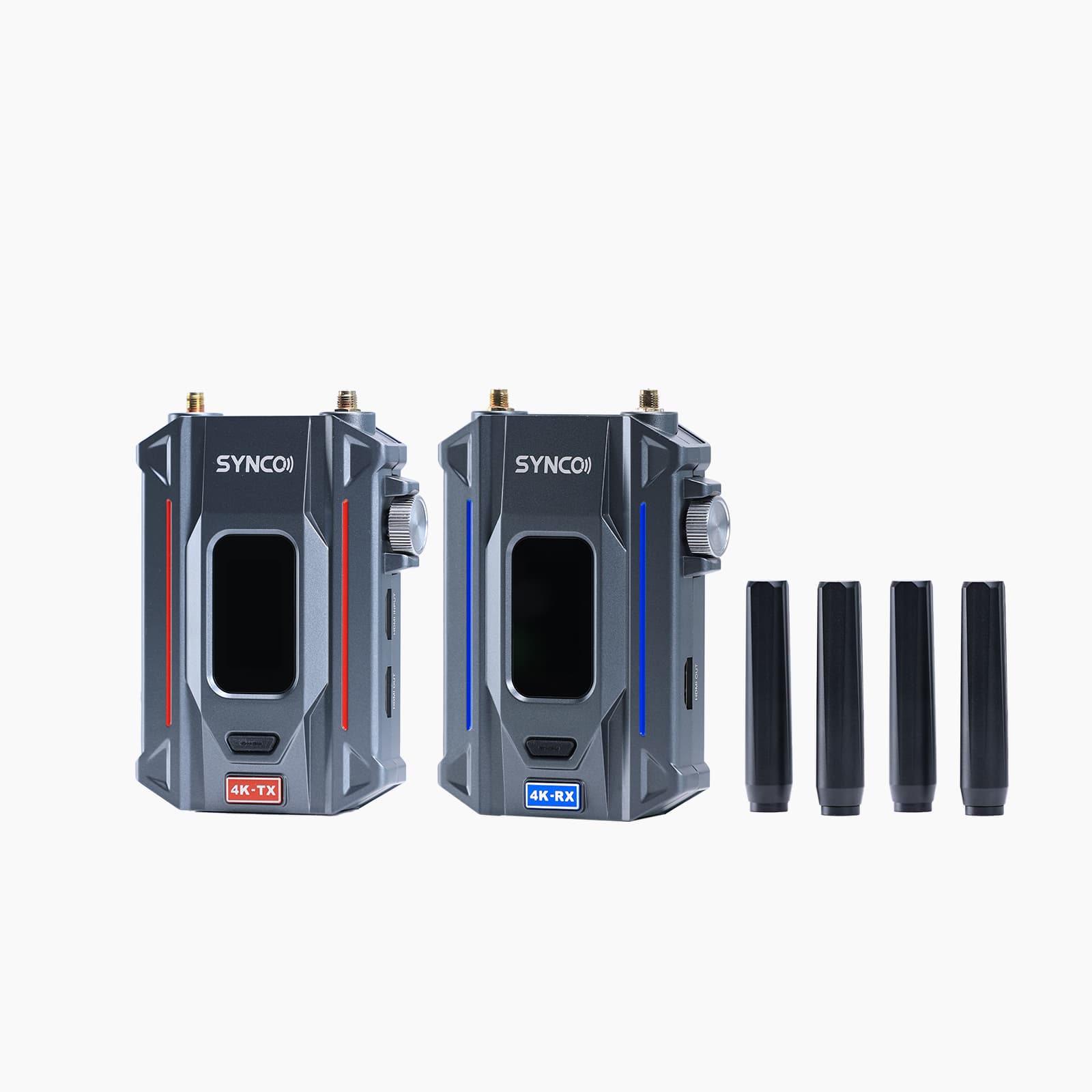 The TX and RX of SYNCO XVision 4K features two antennas for stable wireless video transmission.