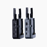 Both the TX and RX of the XVision HD system have intrusive buttons for pairing and charging.